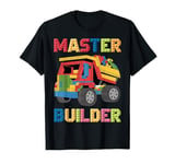 Master Builder Toys For Kids Men Building Blocks Dump Truck T-Shirt