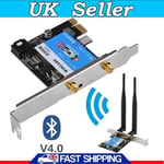 Dual Band 2.4G/5Ghz Network Card 433Mbps WIFI PCI‑E Wireless Card Bluetooth 4.0