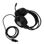 USB Gaming Headset Computer Headphones With Mic RGB Light Wired Headphones New