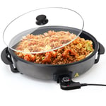 42CM Multi-Function Electric Frying Pan Temp Control Slow Cooker Non-Stick 1500W