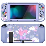 PlayVital ZealProtect Soft Protective Case for Nintendo Switch, Flexible Cover for Switch with Tempered Glass Screen Protector & Thumb Grip Caps & ABXY Direction Button Caps - Fantasy Bunny & Bear