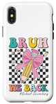 Coque pour iPhone X/XS Bruh We Back to School Coquette Bow School Secrétaire d'école Femme