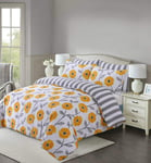 Indus Textiles Duvet Quilt Cover Bed Sets Reversible King, Mustard Flower 