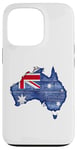 iPhone 13 Pro Australia Down Under Wooden Australian Flag Map Gift Case