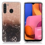 Samsung Marble Galaxy A21 kuoret - Luumu / Musta Marmori