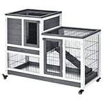 PawHut Indoor Rabbit Hutch D51-125 860 x 1100 x 500 mm Grey