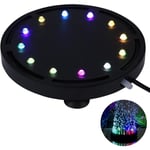 Largeight 12 Multicolore RGB LED Aquarium Sous-Marine Bulle Lumière Nuit Mer / Multicolore Aquarium Air Pierre Disque, rond aquarium barboteur avec