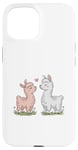 Coque pour iPhone 15 Llama Love Heart Flower Cute Women Kids Men Valentines Day