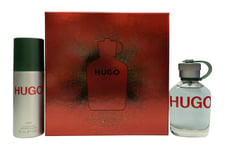 HUGO BOSS HUGO MAN GIFT SET 75ML EDT + 150 DEODORANT SPRAY - MEN'S FOR HIM. NEW