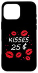 Coque pour iPhone 16 Pro Max Bisous 25 Cents Love Heart Funny Valentines Day