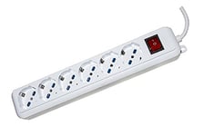 LINK lkmp06 multiprise 6 Prises universelles ita/schuko 10/16 A à fiche 16 A avec Interrupteur