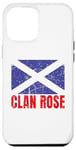 Coque pour iPhone 12 Pro Max Clan Rose Tartan Nom de famille écossais Scotland Pride