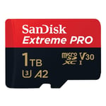 SanDisk Extreme PRO 1 TB MicroSDXC UHS‐I‐Kaart Met SD-Adapter (A2 App Performanc