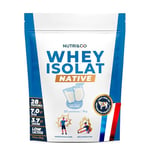 NUTRI & CO Whey Isolate Native - Jusqu’à 94% de Protéines - Pur Lait Français Low Lactose Digestion Facile - Riche en BCAA - Prise de Masse & Musculation - 1kg 33 portions goût Neutre