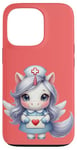 Coque pour iPhone 13 Pro Valentine Unicorn Caring Nurse Love Healthcare Poney magique