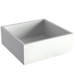 Boîte de rangement S Blanc en bambou 100 % écologique et sans plastique, empilable et robuste – boîte organisatrice pour ranger la cuisine, le bureau, la chambre d'enfant, la maison – KD Essentials