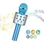 Wireless Bluetooth Karaoke Microphone,Rechargeable Kids Microphone Karaoke Machine,Professional Handheld Karaoke Mic Speaker Home KTV Kids Outdoor Birthday Party - Best Gifts for Kids Adults,Blue