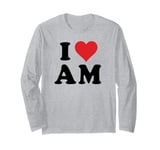 I Heart AM Initials I Love A.M. First And Last Name A M Long Sleeve T-Shirt