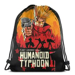 asdew987 Drawstring Bags Trigun+The Huma+Noid-Typhoon Cartoon Unisex Drawstring Backpack Sports Bag Rope Bag Big Bag Drawstring Tote Bag Gym Backpack in Bulk
