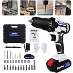 Cordless Drill Electric Screwdriver Set Lithium Ion Battery Combi Driver DIY Kit