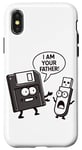 Coque pour iPhone X/XS Disquette vers clé USB 90s 00s Ordinateur Drôle Geek Joke