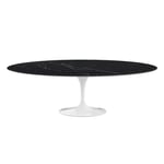 Knoll - Saarinen Oval Table - Matbord, 244 x 137 cm, Vitt underrede, skiva i glansig svart Marquina marmor - Spisebord - Eero Saarinen - Svart - Metall/Stein