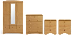 Argos Home Nordic 4 Piece 3 Door Wardrobe Set - Pine