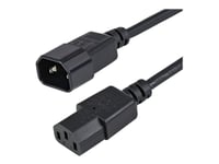 StarTech.com Câble / Cordon d'extension d'alimentation standard C13 vers C14 de 1m - Rallonge d'alimentation PC - Mâle / Femelle - Rallonge de câble d'alimentation - power IEC 60320 C13 pour IEC...