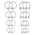 Briana Williams 8 Paires Anneau de Nez Fer à Cheval en Captif 14G Acier Chirurgical Cerceau Septum Mamelon de Lèvre de Langue de Sourcil 8-14mm Anneaux Helix Tragus