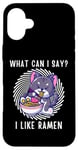 Coque pour iPhone 16 Plus Mignon chat kawaii chaton What Can i Say I Like Ramen Nouilles