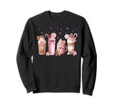 Ginger Man Cookies Christmas Coffee Latte Pink Xmas Season Sweatshirt