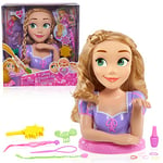 Disney Princess Styling Heads Tête à coiffer de Luxe Rapunzel, 13 Accessoires, Jouets pour Enfants de 3 Ans et Plus par Just Play, 87362, Multi-Color, 17.8 x 32.4 x 34.3 cm