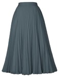 GRACE KARIN Jupe Femme Mi Longue Taille Haute Vintage Jupe Plissée de Cocktail Soirée S cl2473-30/Gris