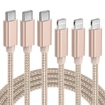 Quntis USB C to Lightning Cable MFi Certified 3 Pack 2M Fast Charging Syncing Cord Compatible with iPhone 13 12 11 Pro Max Xs Max XR X 8 Plus 11 iPad Pro