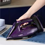 Tower T22008 CeraGlide 2-in-1 Cord and Cordless 2400W Steam Iron - Purple/Black