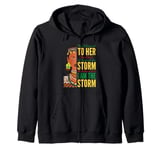 I Am The Storm - Black History Month - Messy Bun Girl Zip Hoodie