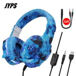 Ordinateur PC Gamer Casque avec Micro LED Lumiere Bruit Annuler Casque de jeu de t¿l¿phone a fort son pour PS4 ¿couteur Musique St¿r¿o Casque-bleu PS4 avec lumiere_XINENGJI