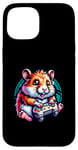 Coque pour iPhone 15 Hamster Joueur À La Manette