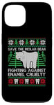 Coque pour iPhone 13 Pull de Noël moche avec ours en molaire « Save The Molar Bear »