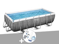 Kit piscine tubulaire rectangulaire Bestway Power Steel 4,04 x 2,01 x 1,00 m + Kit d'entretien Deluxe