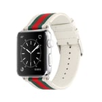 Apple Watch 38mm nylon läder sportarmband ersättning - Vit