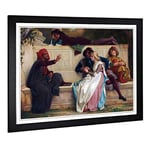 Big Box Art Framed Print of Alexandre Cabanel Florentine Poet Design | Wall Art Picture | Home Decor for Kitchen, Living Room, Bedroom, Hallway, Black, A2 / 24.5x18 Inch / 62x45cm