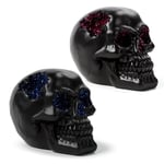 Puckator Black Crystal Cave Skull - Home Decoration - Black Crystal Skull - Ornaments - Resin - Home Accessories - Living Room Accessories - Human Skeleton - Goth Gifts For Men