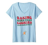 Womens Baking More Than Cookies This Christmas Pregnancy Reveal V-Neck T-Shirt