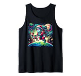 Santa Claus Space Christmas Reindeer Cute Astronaut Tank Top