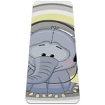 Yoga Mat - Elephant listening to music with earphones - Extra Thick Non Slip Exercise & Fitness Mat for All Types of Yoga,Pilates & Floor Workouts