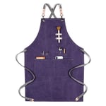 KTSWP Tablier de Travail en Toile pour Bricolage Charpentier Jardinage Poterie Garage Atelier avec Poches 57 * 78cm,Purple