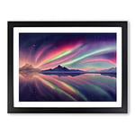 Watercolour Aurora Borealis Vol.1 H1022 Framed Print for Living Room Bedroom Home Office Décor, Wall Art Picture Ready to Hang, Black A3 Frame (46 x 34 cm)