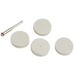 Felt Buffing Wheel Set Kit Dremel Compatible Cleaning Polishing Metal Pack of 4