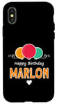 Coque pour iPhone X/XS Joyeux anniversaire en disant Marlon